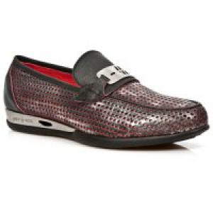  M.HY025-C2 BOX PLANE PERFORADO CUAD 2035 REVESS ROJO LUX NEG -  2
