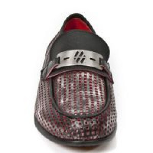  M.HY025-C2 BOX PLANE PERFORADO CUAD 2035 REVESS ROJO LUX NEG -  3