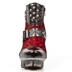  M.NEOPUNK005-C3 PITON NEGRO GRAFITO REVESS ROJO PELO LEOPARD -  3