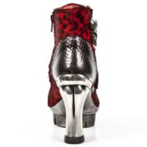  M.NEOPUNK005-C3 PITON NEGRO GRAFITO REVESS ROJO PELO LEOPARD -  5