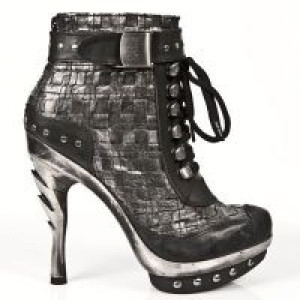  M.PUNK028-C2 ITALI NEGRO TRENZADO PLATA PL ACERO COBRA GARRA -  1