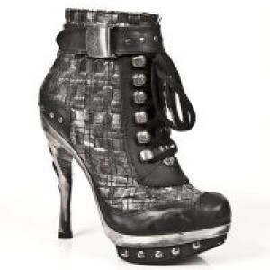  M.PUNK028-C2 ITALI NEGRO TRENZADO PLATA PL ACERO COBRA GARRA -  2