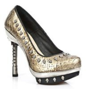  M.PUNK043-C18 PITON ORO PIEL VIVO NEG PL PUNK CALAVERA CRIST -  2
