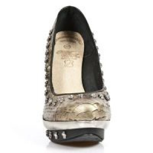  M.PUNK043-C18 PITON ORO PIEL VIVO NEG PL PUNK CALAVERA CRIST -  3