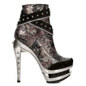  M.ROCK201-C2 VELOUR NEGRO VINTAGE FLOWER ROJO ROCK ACERO New Rock M.ROCK201-C2 -  