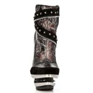  M.ROCK201-C2 VELOUR NEGRO VINTAGE FLOWER ROJO ROCK ACERO -  3