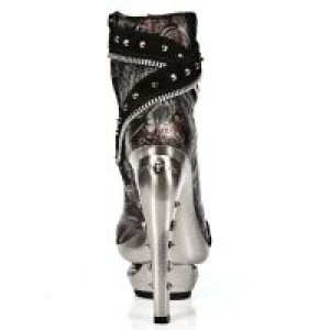  M.ROCK201-C2 VELOUR NEGRO VINTAGE FLOWER ROJO ROCK ACERO -  5