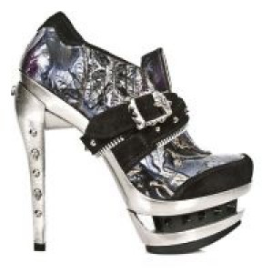  M.ROCK204-C1 VELOUR NEGRO VINTAGE FLOWER LILA ROCK ACERO -  1