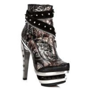  M.ROCK206-C1 VELOUR NEGRO VINTAGE FLOWER ROJO ROCK ACERO -  2
