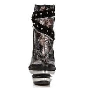  M.ROCK206-C1 VELOUR NEGRO VINTAGE FLOWER ROJO ROCK ACERO -  3