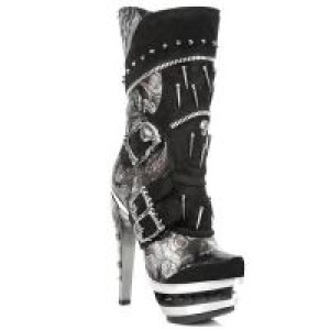  M.ROCK208-C1 VELOUR NEGRO VINTAGE FLOWER ROJO ROCK ACERO -  1