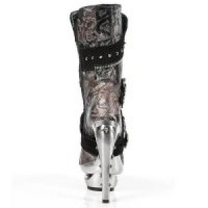  M.ROCK208-C1 VELOUR NEGRO VINTAGE FLOWER ROJO ROCK ACERO -  4
