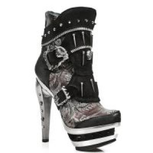  M.ROCK210-C1 VELOUR NEGRO VINTAGE FLOWER ROJO ROCK ACERO -  2