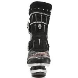  M.ROCK210-C1 VELOUR NEGRO VINTAGE FLOWER ROJO ROCK ACERO -  3