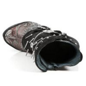  M.ROCK210-C1 VELOUR NEGRO VINTAGE FLOWER ROJO ROCK ACERO -  7