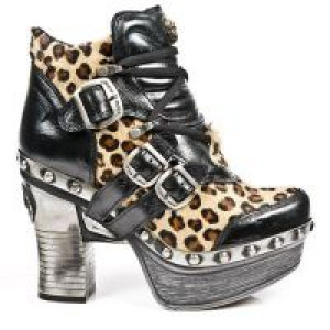 M.Z010-C9 NOMADA NEGRO PELO LEOPARDO PL ZUECO NEG ACERO T AC New Rock M.Z010-C9 -  