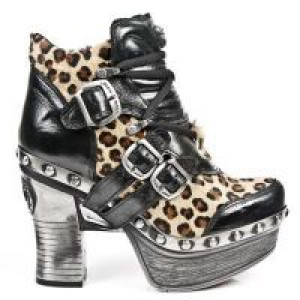  M.Z010-C9 NOMADA NEGRO PELO LEOPARDO PL ZUECO NEG ACERO T AC -  1