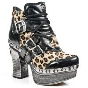  M.Z010-C9 NOMADA NEGRO PELO LEOPARDO PL ZUECO NEG ACERO T AC -  2