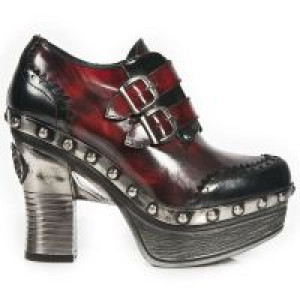    M.Z016-L3 CHAROL NEGRO PULIK ROJO PL ZUECO NEGRO PIEDRA T AC New Rock M.Z016-L3 -  