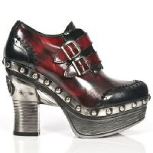    M.Z016-L3 CHAROL NEGRO PULIK ROJO PL ZUECO NEGRO PIEDRA T AC New Rock M.Z016-L3 -  