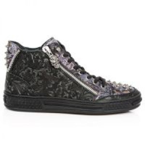  M.PS029-C3 VINTAGE FLOWER NEGRO FLOWER LILA PISA NEGRO -  2
