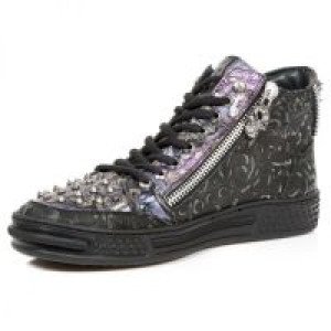  M.PS029-C3 VINTAGE FLOWER NEGRO FLOWER LILA PISA NEGRO -  4