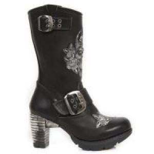    M.TR047-S1 RAW NEGRO, BORDADOS GRIS, TRAIL NEGRO TACON ACERO New Rock M.TR047-S1 -  