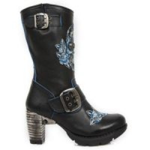  M.TR047-S2 RAW NEGRO, BORDADOS AZUL, TRAIL NEGRO TACON ACERO -  1