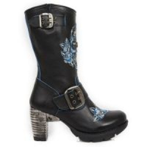  M.TR047-S2 RAW NEGRO, BORDADOS AZUL, TRAIL NEGRO TACON ACERO -  2