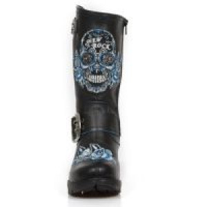  M.TR047-S2 RAW NEGRO, BORDADOS AZUL, TRAIL NEGRO TACON ACERO -  3