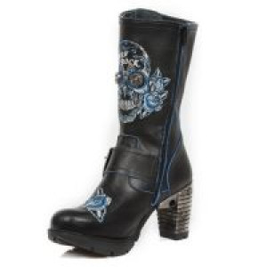  M.TR047-S2 RAW NEGRO, BORDADOS AZUL, TRAIL NEGRO TACON ACERO -  4