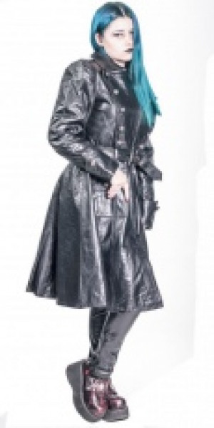   BLACK LEATHER WOMEN COAT New Rock W.COAT3010-S1-OFF -  