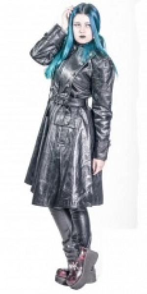   BLACK LEATHER WOMEN COAT New Rock W.COAT3010-S1-OFF -  