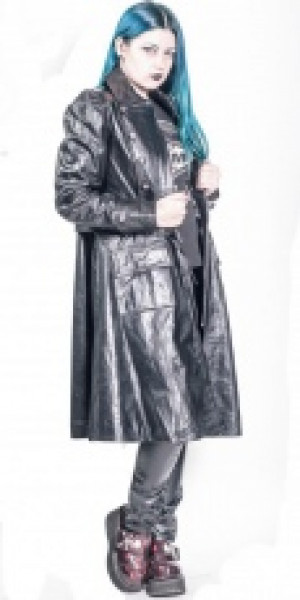   BLACK LEATHER WOMEN COAT New Rock W.COAT3010-S1-OFF -  