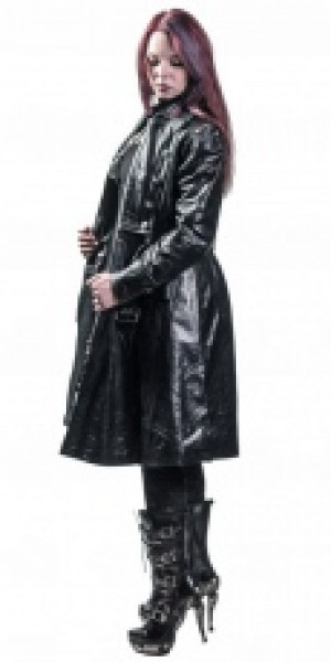   BLACK LEATHER WOMEN COAT New Rock W.COAT3010-S1-OFF -  