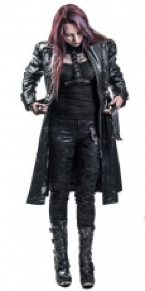   BLACK LEATHER WOMEN COAT New Rock W.COAT3010-S1-OFF -  