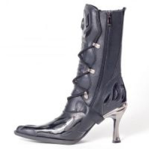    9591 Itali Negro Charol Negro Malizia Tacon Acero New Rock 9591 -  
