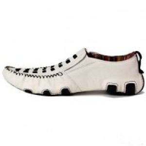  46095 White Leather Black Suede Driver Negro New Rock New Rock 46095 -  