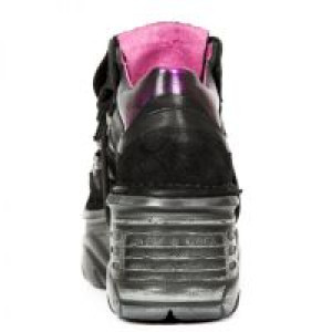     +M.1075-S6 CRUST NEGRO, FLORAL ANTE NEGRO, BOX FUCSIA-METAL New Rock M.1075-S6 -  