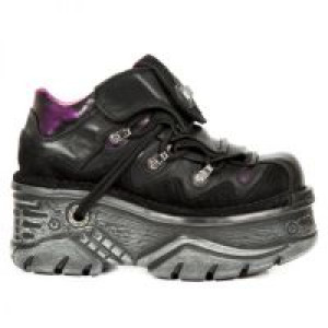     +M.1075-S6 CRUST NEGRO, FLORAL ANTE NEGRO, BOX FUCSIA-METAL New Rock M.1075-S6 -  