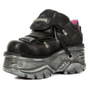     +M.1075-S6 CRUST NEGRO, FLORAL ANTE NEGRO, BOX FUCSIA-METAL New Rock M.1075-S6 -  