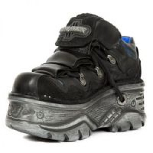     M.1075-S5 CRUST NEGRO, FLORAL ANTE NEGRO, BOX AZUL-METAL -  2