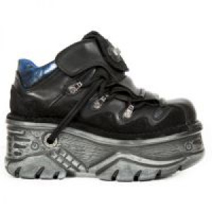    M.1075-S5 CRUST NEGRO, FLORAL ANTE NEGRO, BOX AZUL-METAL New Rock M.1075-S5 -  