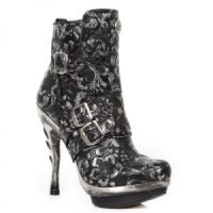   VINTAGE FLOWER GLITTER PLATA, PLATF. ACERO PUNK LISO, TACON COBRA ACERO-NEGRO New Rock M.PUNK098X-S11 -  