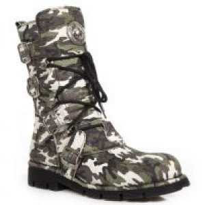  VINTAGE FLOWER CAMUFLAGE**, PLANING NEGRO SIN New Rock M.1473-S36 -  