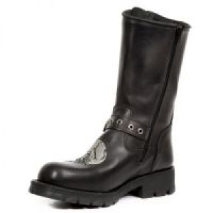  ITALI NEGRO BORDADOS CALAVERA ALAS GRIS MOTORCYCLE New Rock M.7642-S1 -  