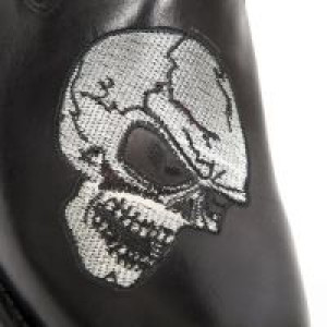  ITALI NEGRO BORDADOS CALAVERA ALAS GRIS MOTORCYCLE New Rock M.7642-S1 -  