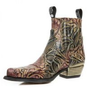  MEXICO CUERO, WEST NEGRO ACERO TACON DALLAS ORO VIEJO New Rock M.7953PT-S37 -  