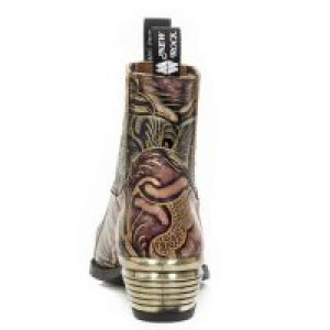  MEXICO CUERO, WEST NEGRO ACERO TACON DALLAS ORO VIEJO New Rock M.7953PT-S37 -  