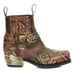  MEXICO CUERO, ALASKA CUERO, WEST NEGRO H CUADRADA TACON DALLAS ORO VIEJO New Rock M.7966-S3 -  